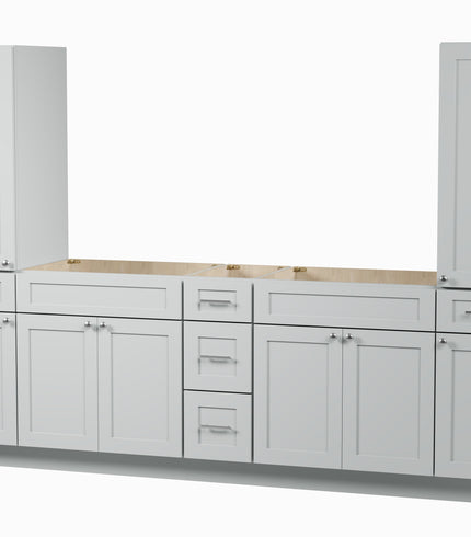 Bathroom Vanities with Tall Linen Cabinet