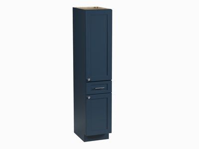 [color:Blue] 72'' Tall Solid Wood & Plywood Bathroom Cabinet, Right Door Opening - Blue finish view