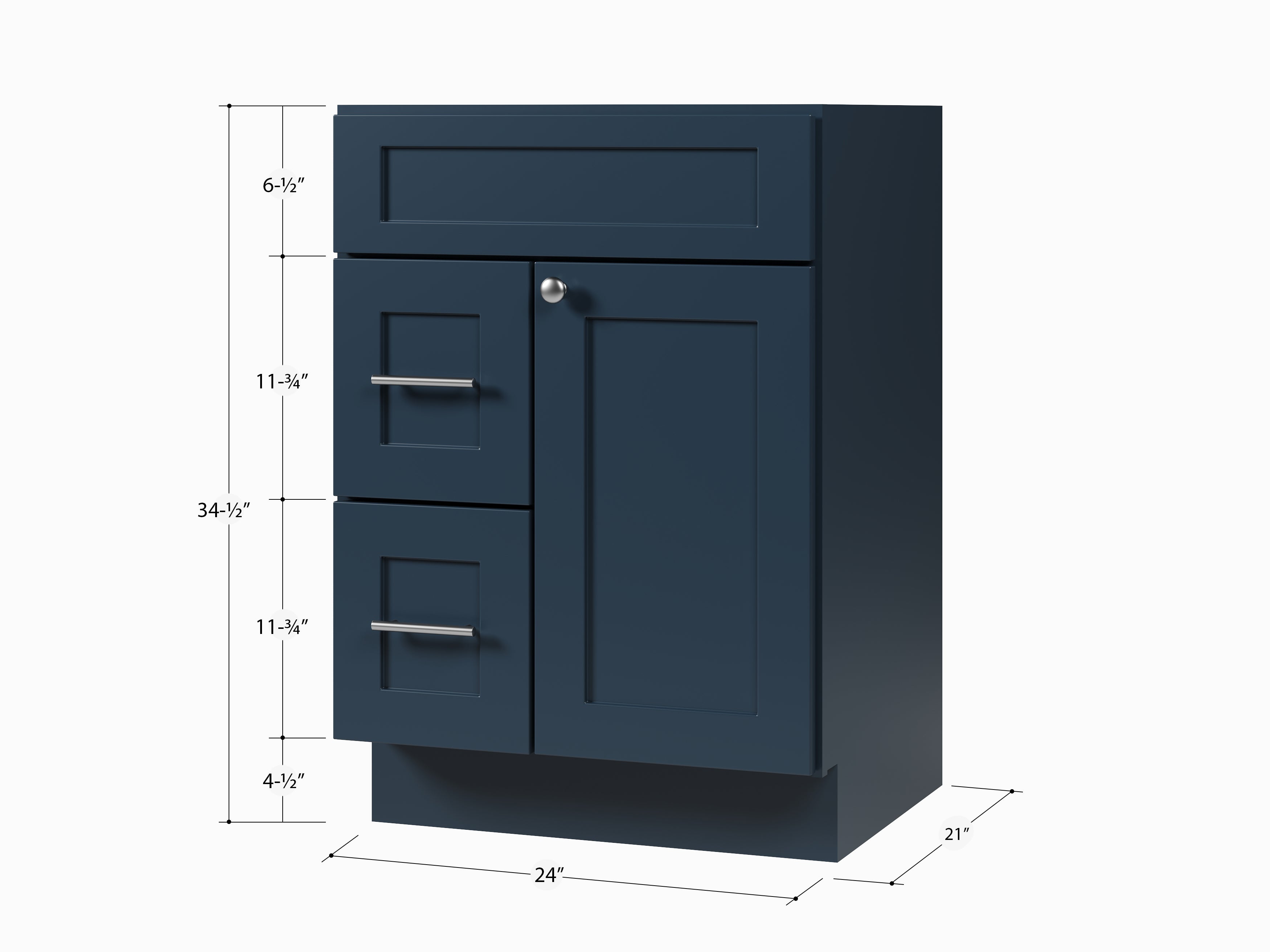 24'' Single Bathroom Vanity Base Only Drawer left