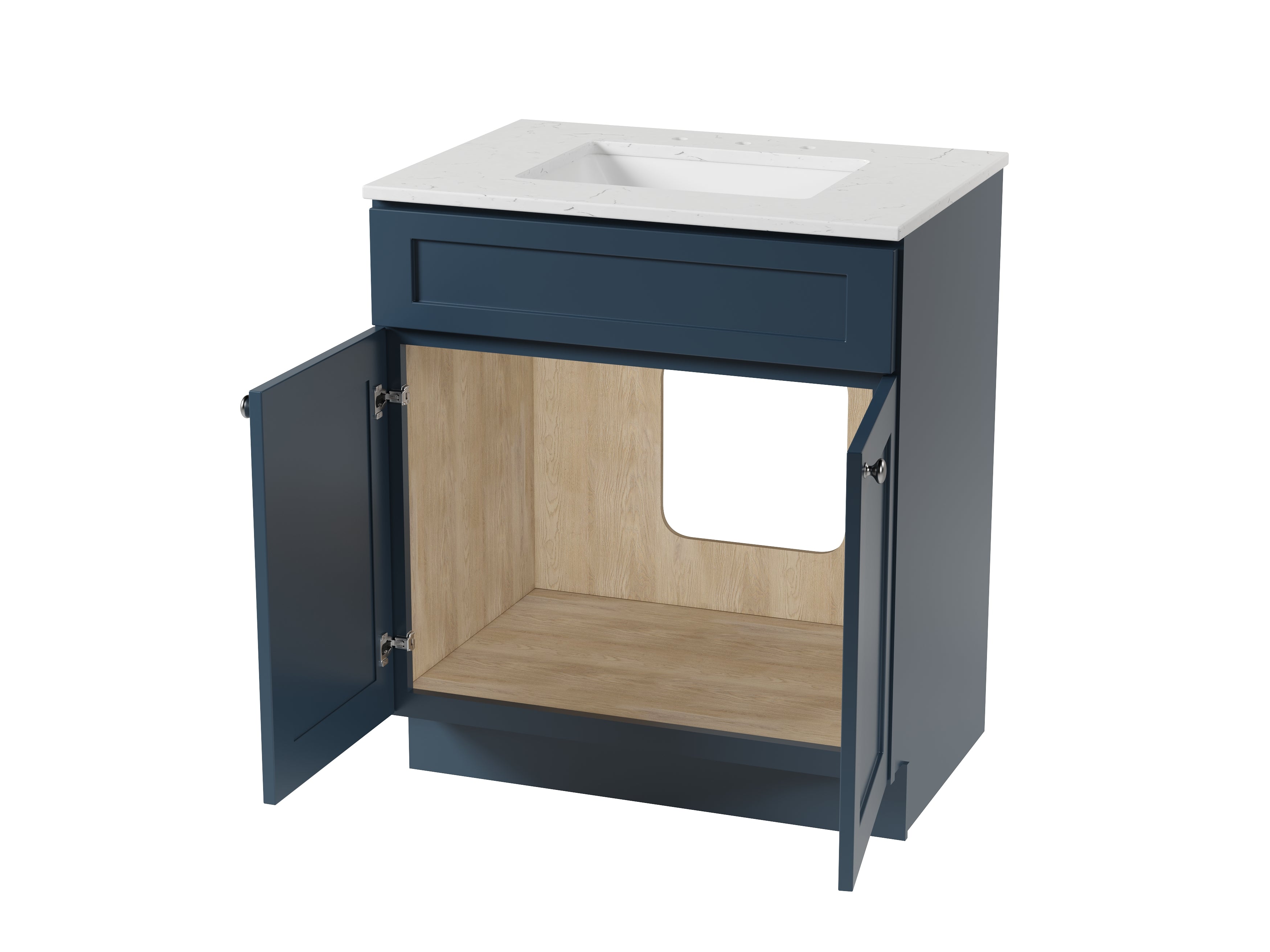 Disar 30 Inch Bathroom Vanity White Single Sink