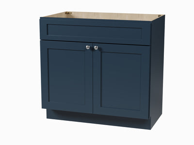 [color:Blue] 36'' Vanity Cabinet Solid Wood Plywood, Base Only - Blue finish view