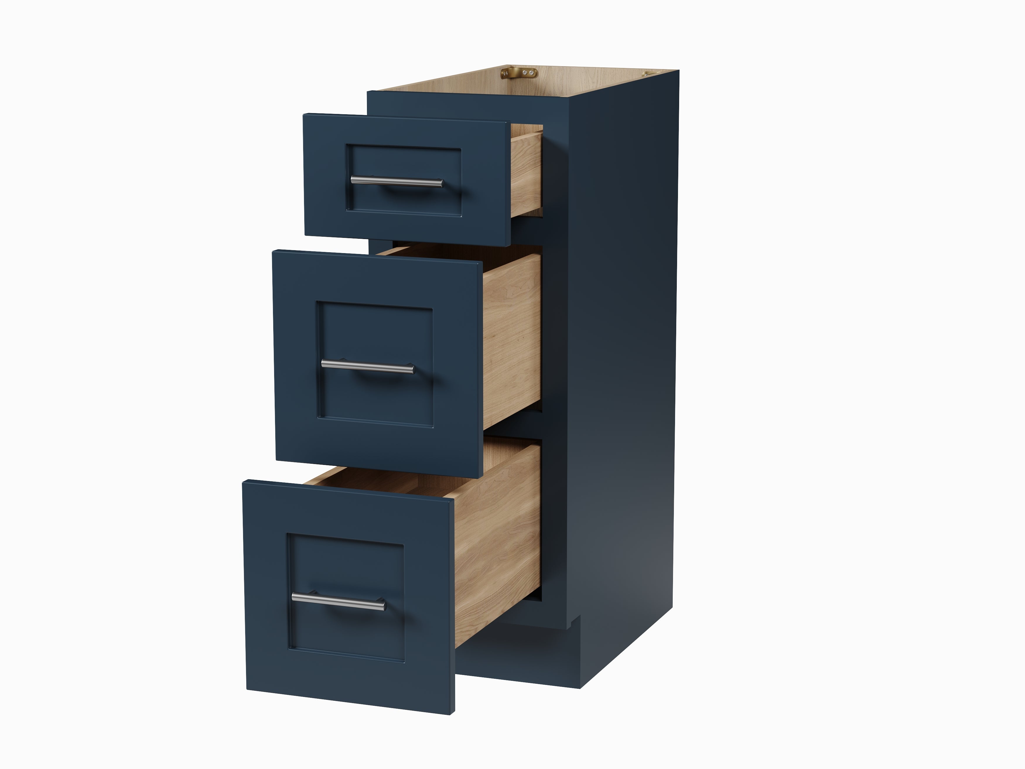 Disar 12'' Vanity 3 Drawer Cabinet Solid Wood Plywood Construction Base Only