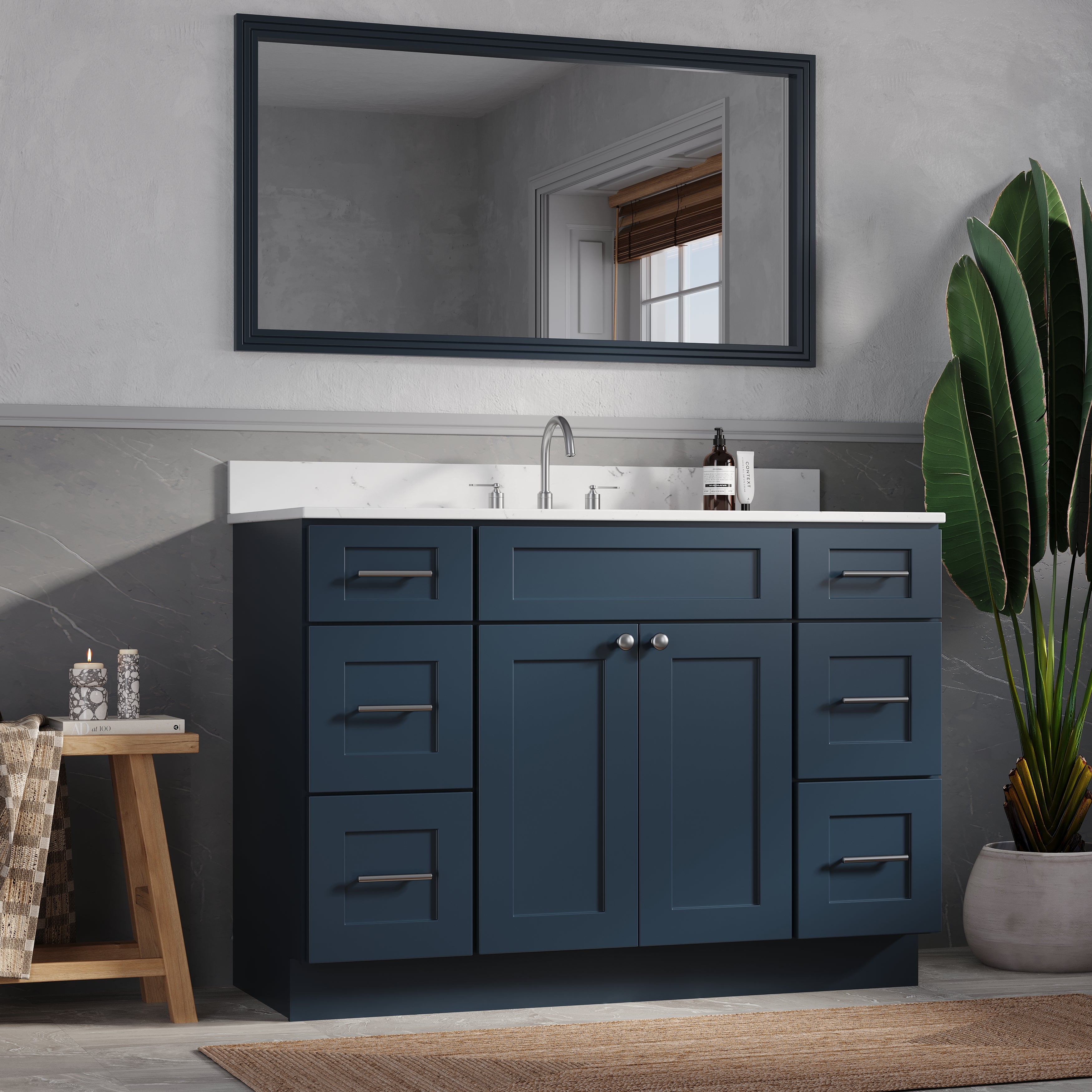 49'' Single Bathroom Vanity with Carrara Quartz Top