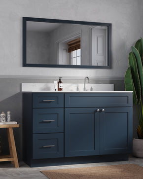 Disar 52'' Drawer Left Single Bathroom Vanity with Quartz Top
