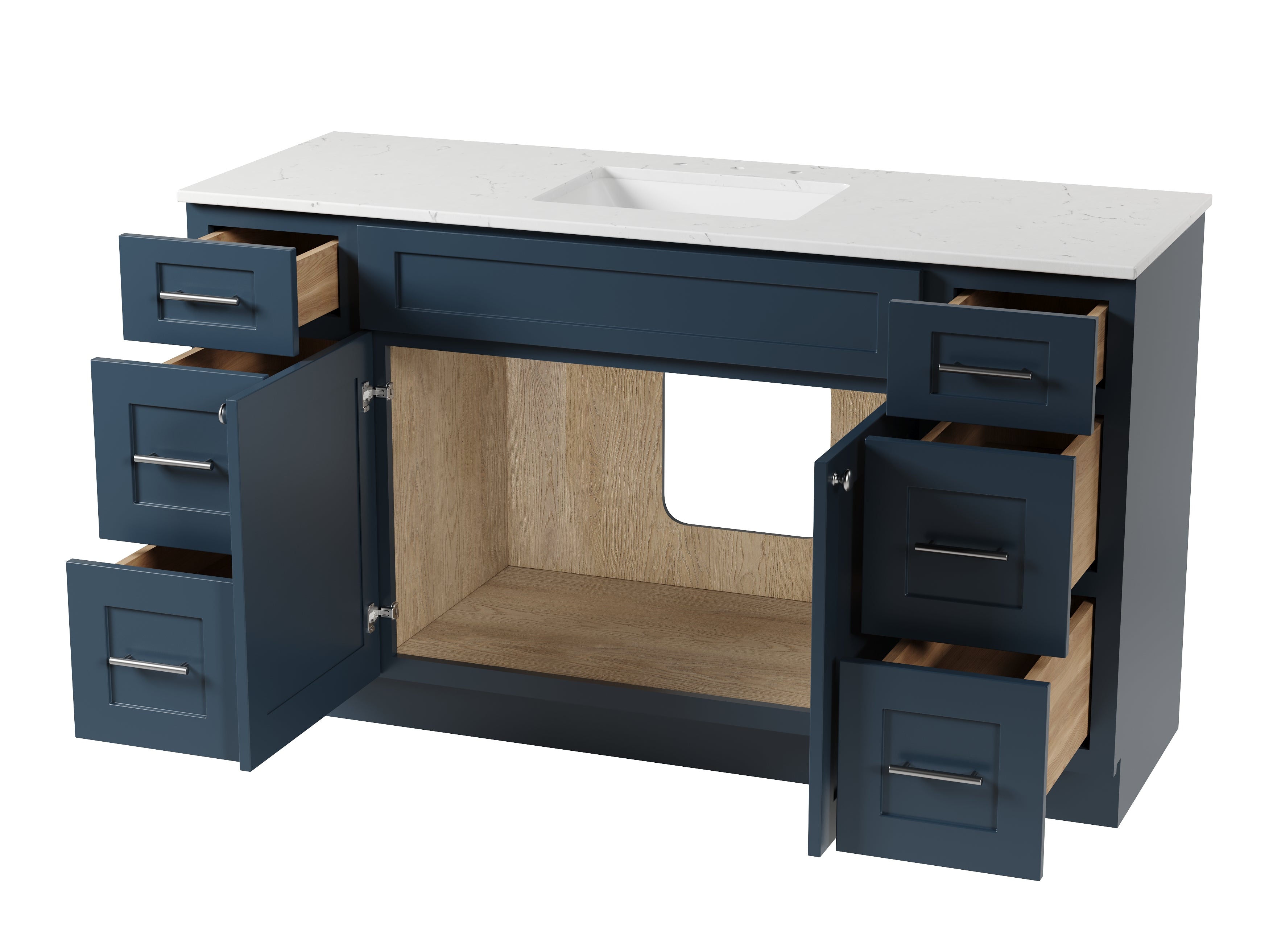 61'' Single Bathroom Vanity with Carrara Quartz Top