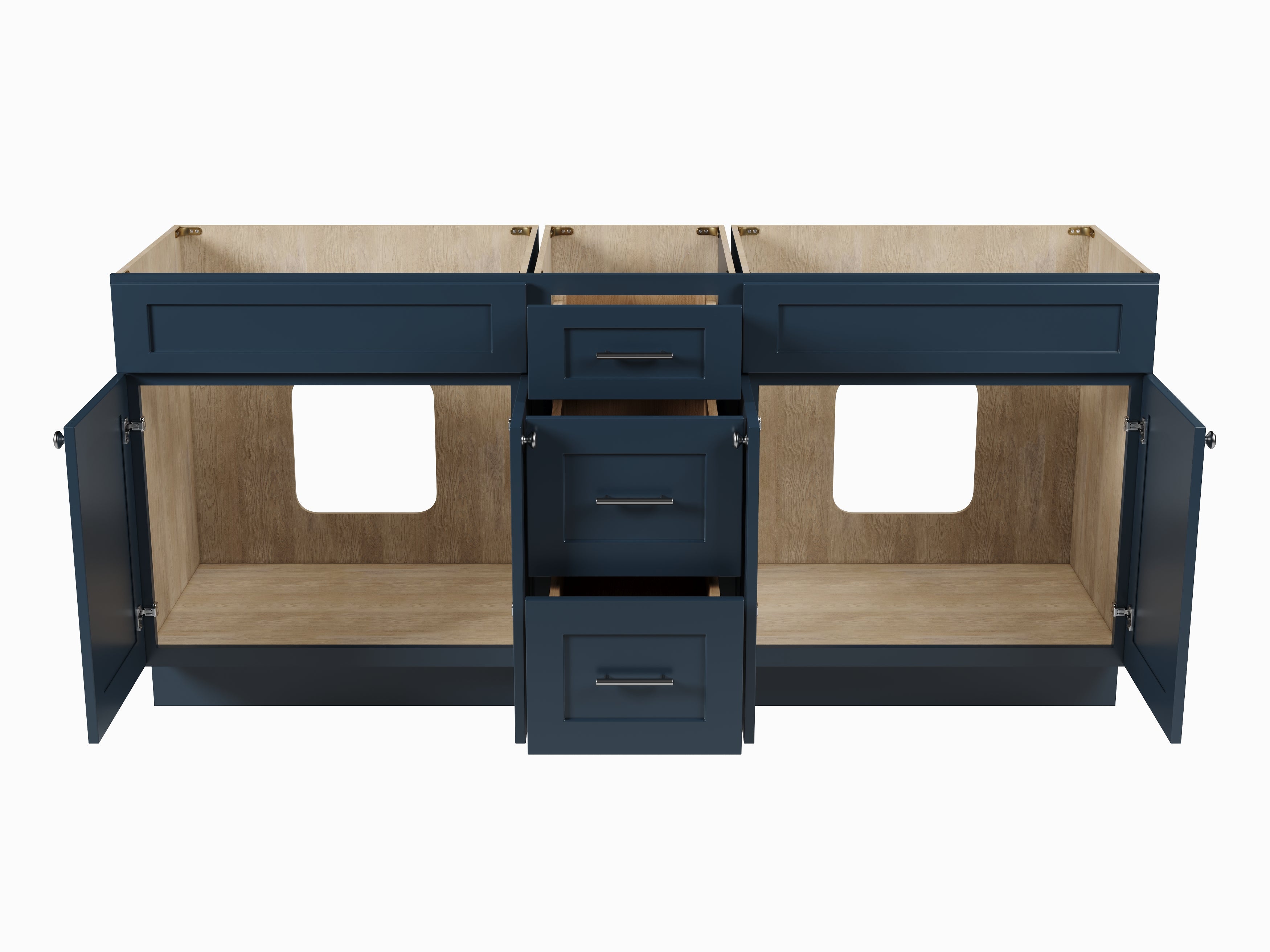 75" Double Bathroom Vanity Base only in White