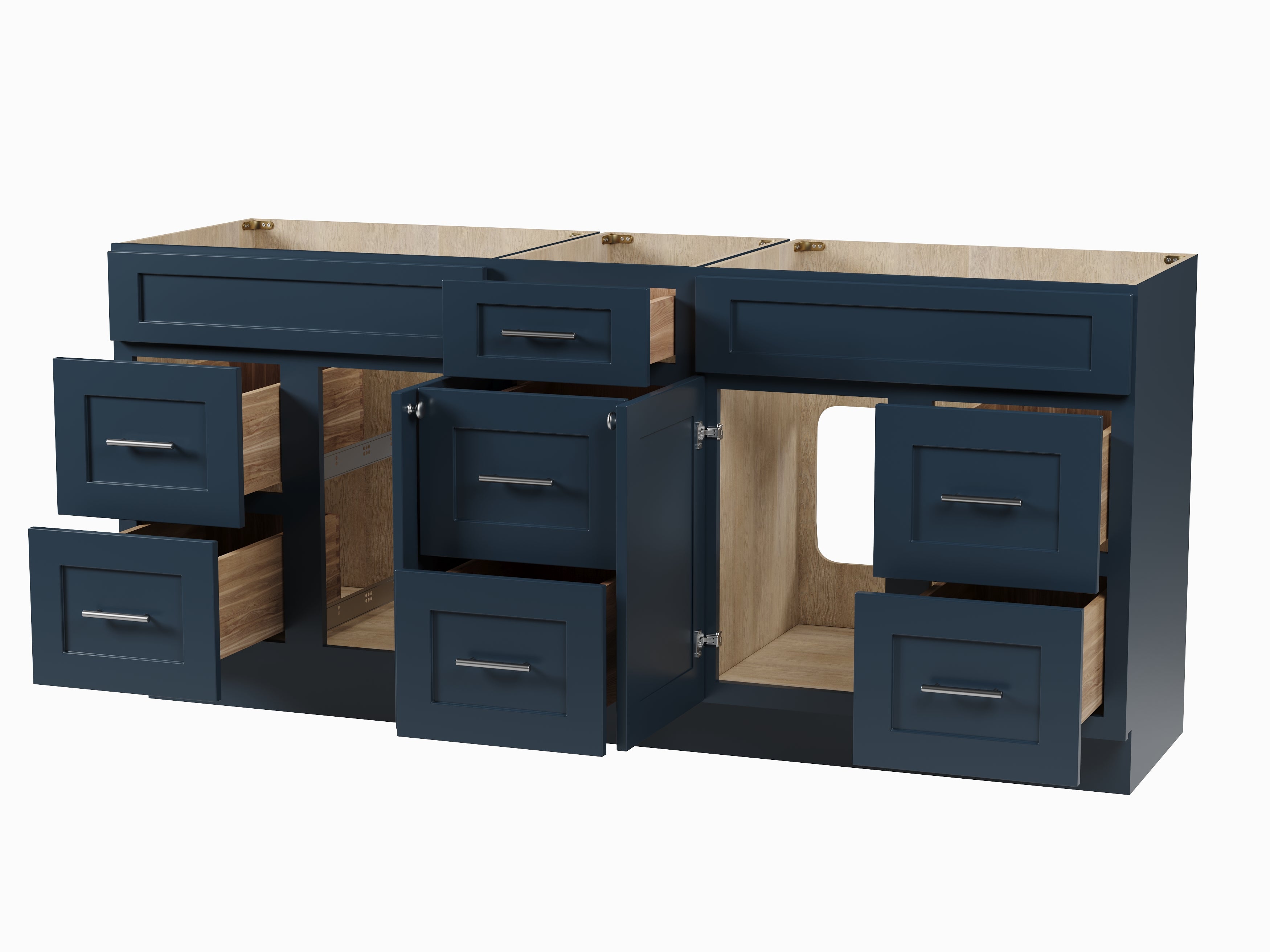 75" Double Bathroom Vanity Base only in White