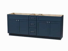 Disar 84" Double Bathroom Vanity Base Only in White