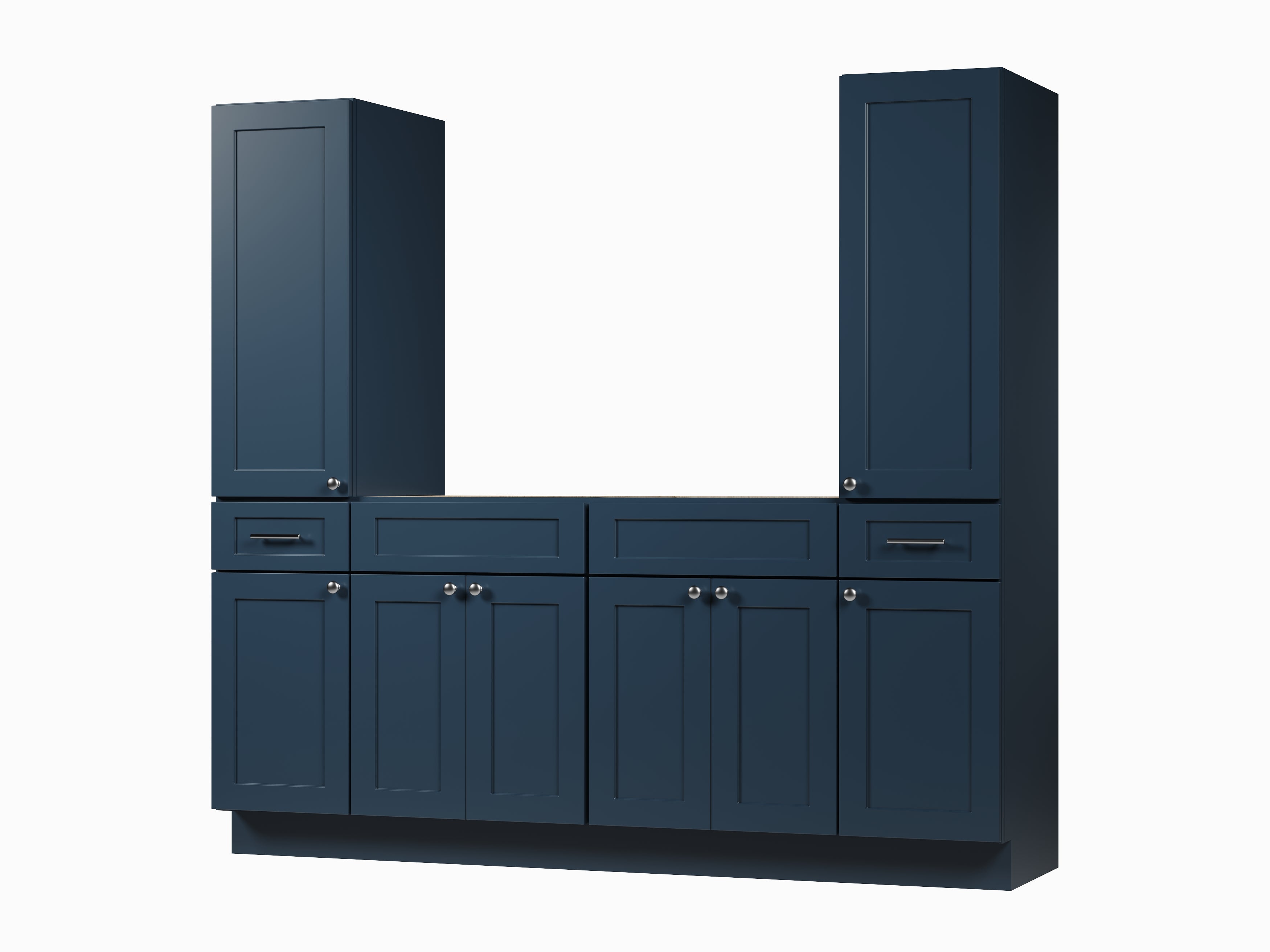 Disar 78'' Double Bathroom Vanity With Tall Linen Cabinet Dovetail Solid Wood Drawer Base Only