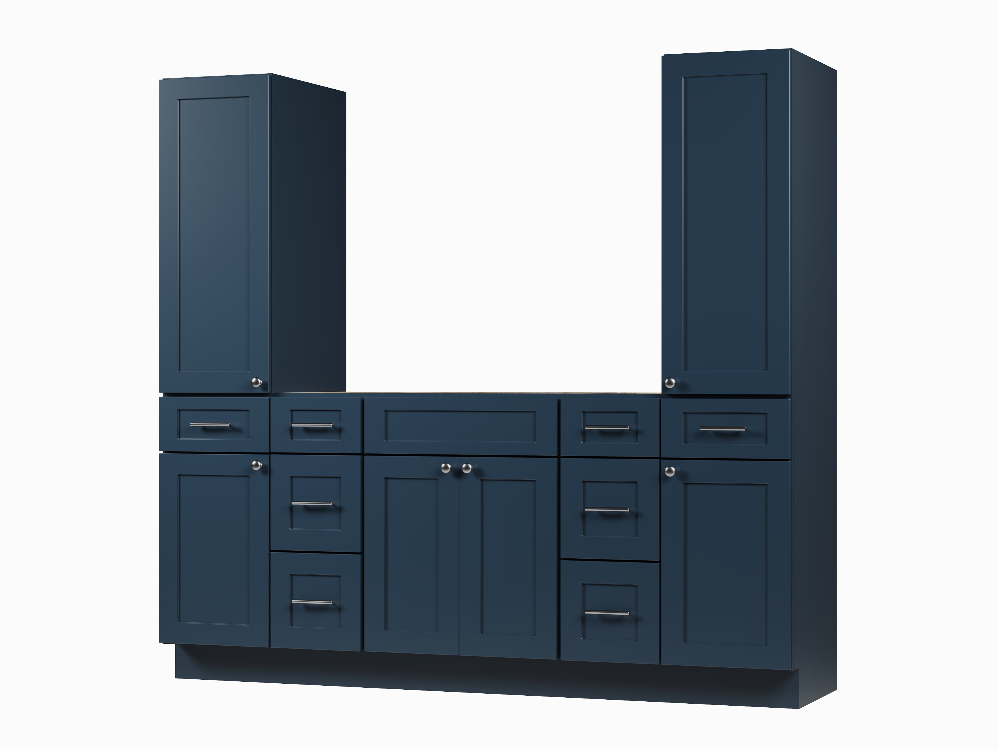 Disar 78'' Single Bathroom Vanity With Tall Linen Cabinet Dovetail Solid Wood Drawer Base Only