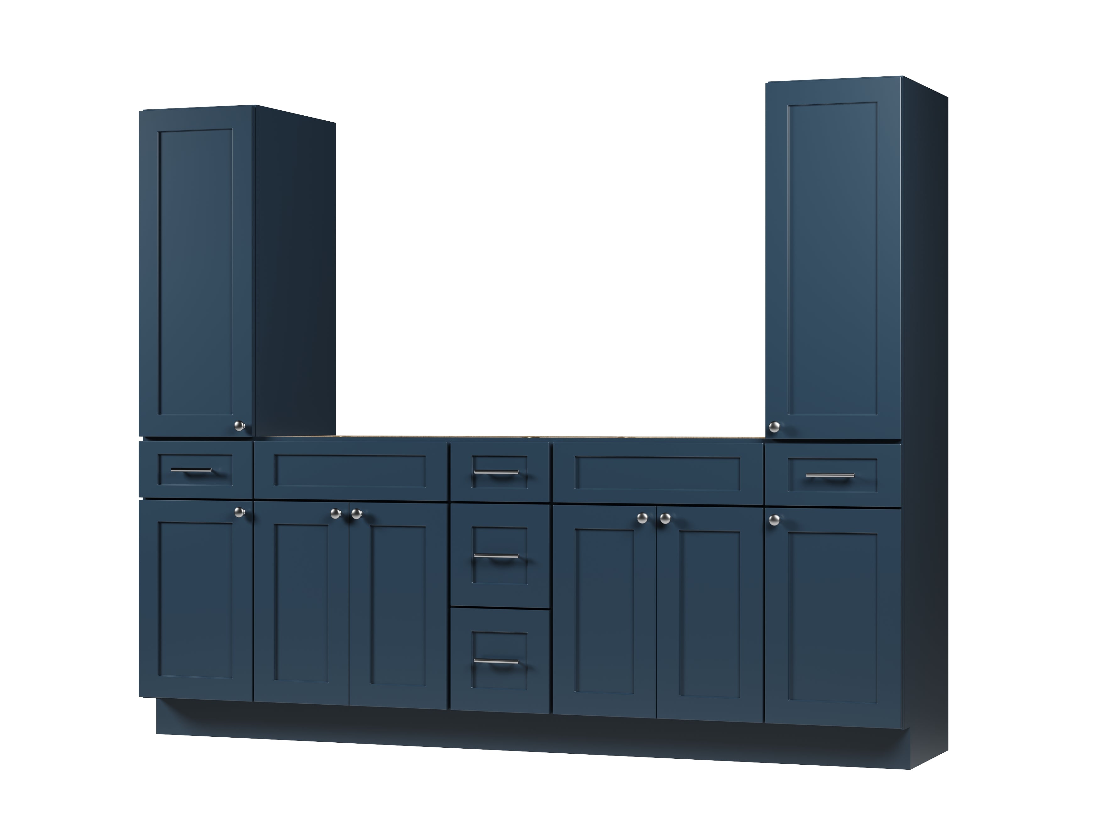 Disar 90'' Double Bathroom Vanity With Tall Linen Cabinet Dovetail Solid Wood Drawer Base Only