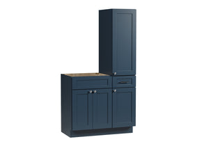 Disar 39'' Single Bathroom Vanity With Right Tall Linen Cabinet Dovetail Solid Wood Drawer Base Only