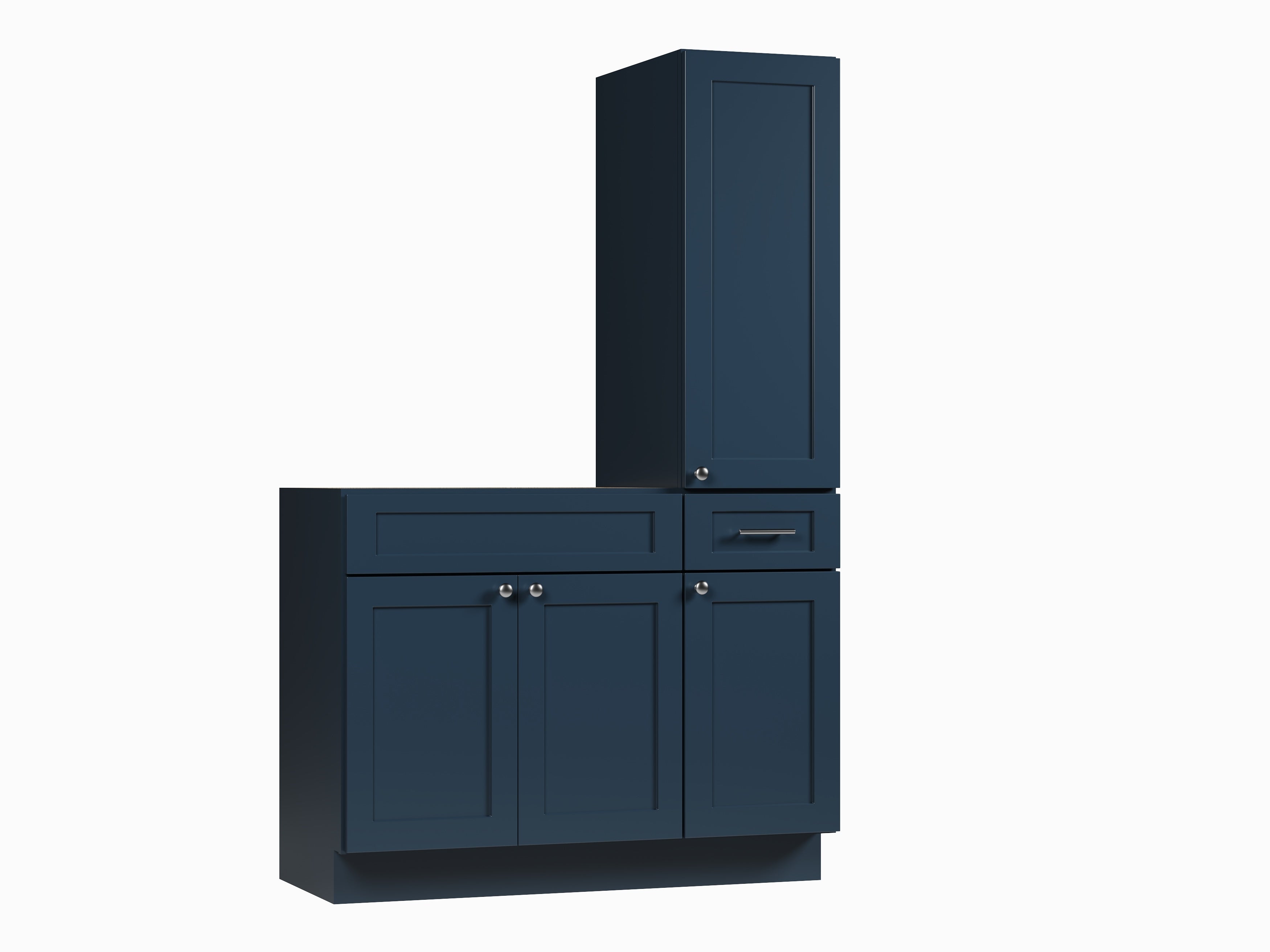 Disar 45'' Single Bathroom Vanity With Right Tall Linen Cabinet Dovetail Solid Wood Drawer Base Only