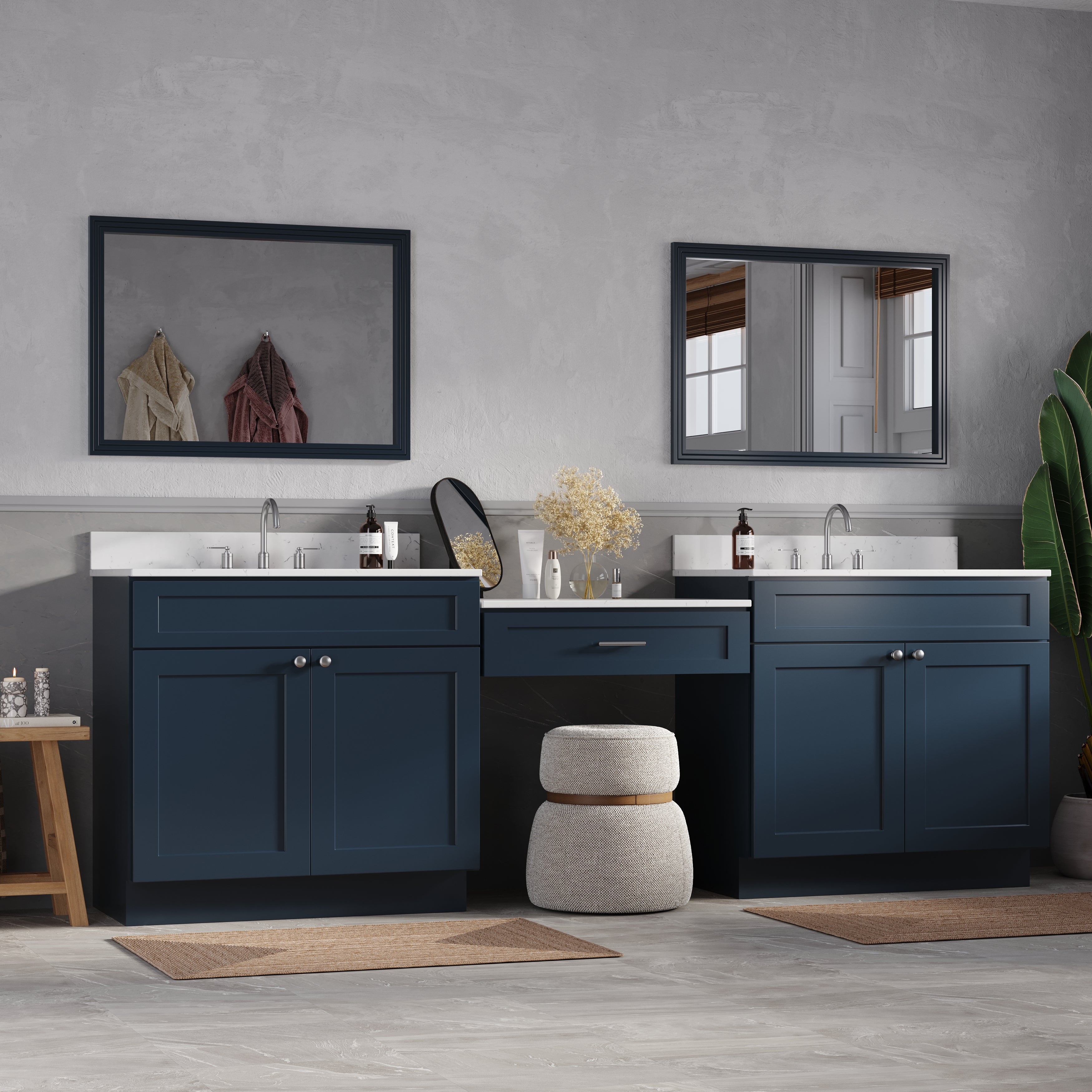 103'' Double Bathroom Vanity with Quartz Top