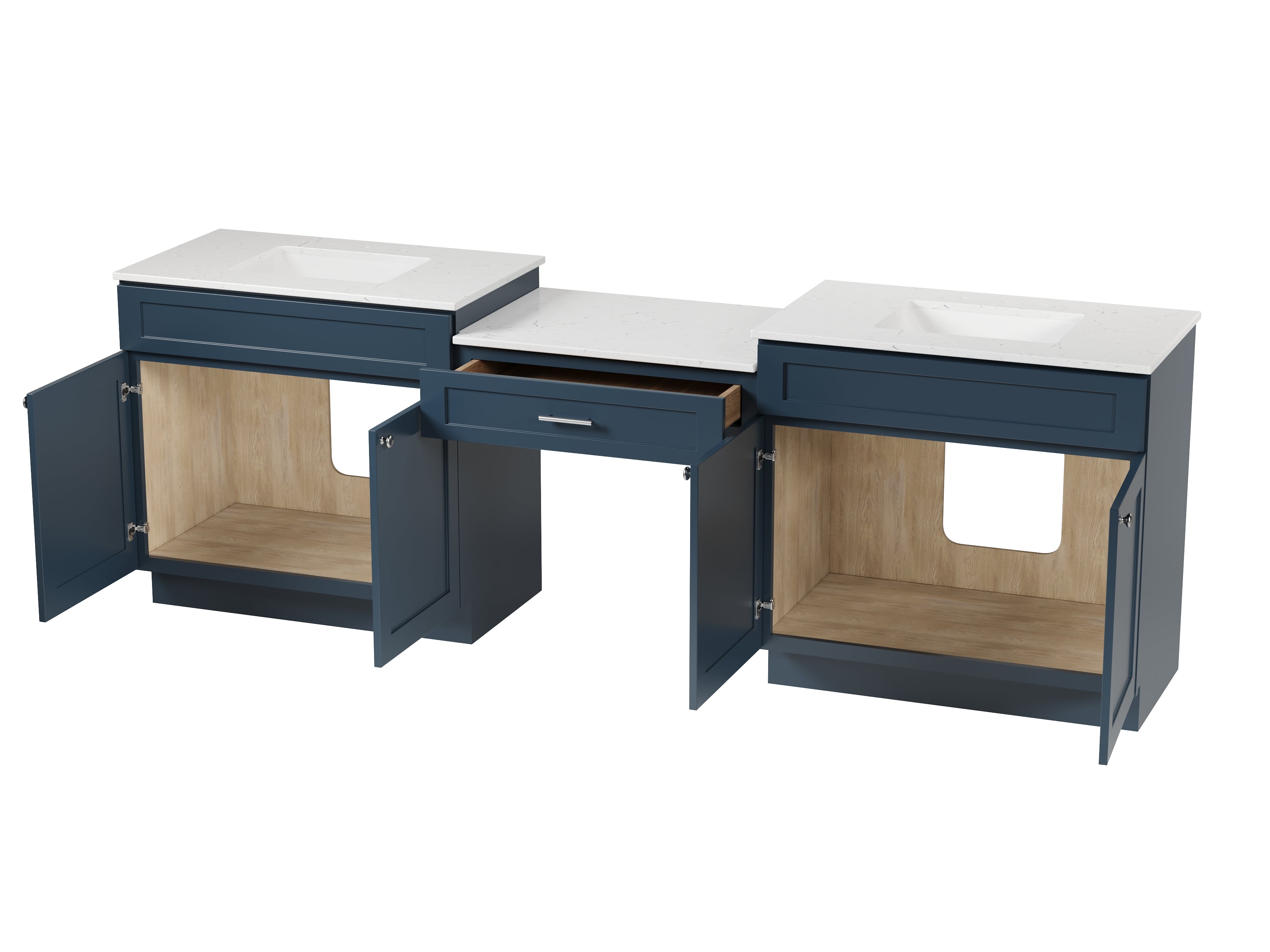103'' Double Bathroom Vanity with Quartz Top