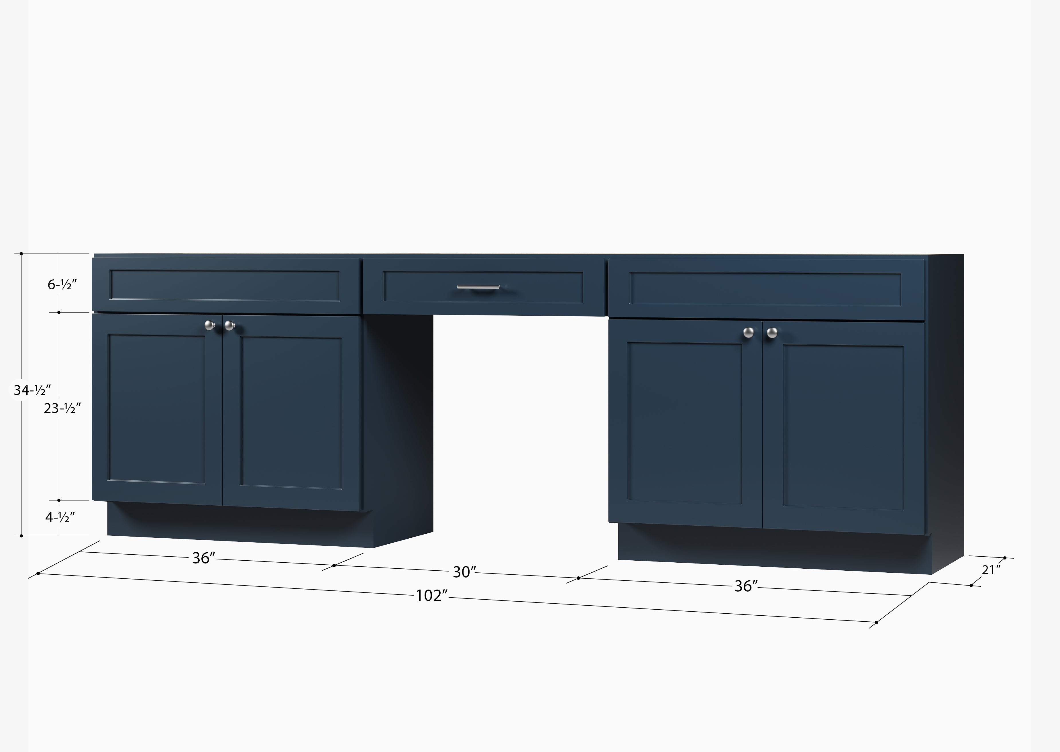 102" Double Bathroom Vanity Base Only