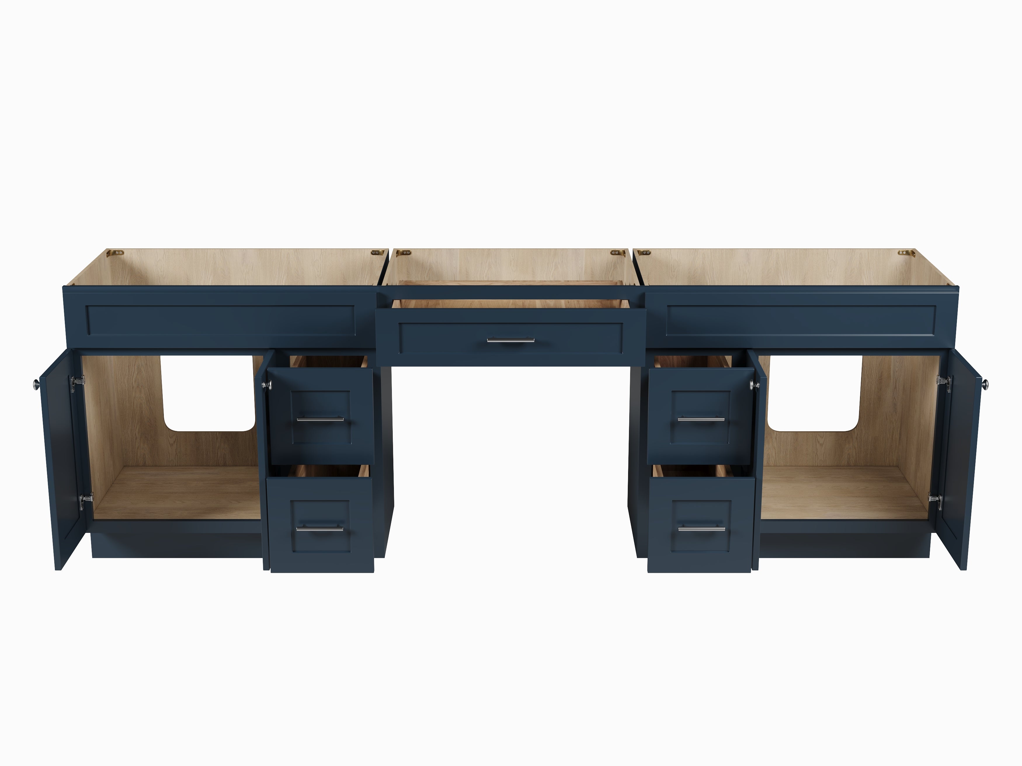 102 Double Bathroom Vanity Base Only With 5 Drawers