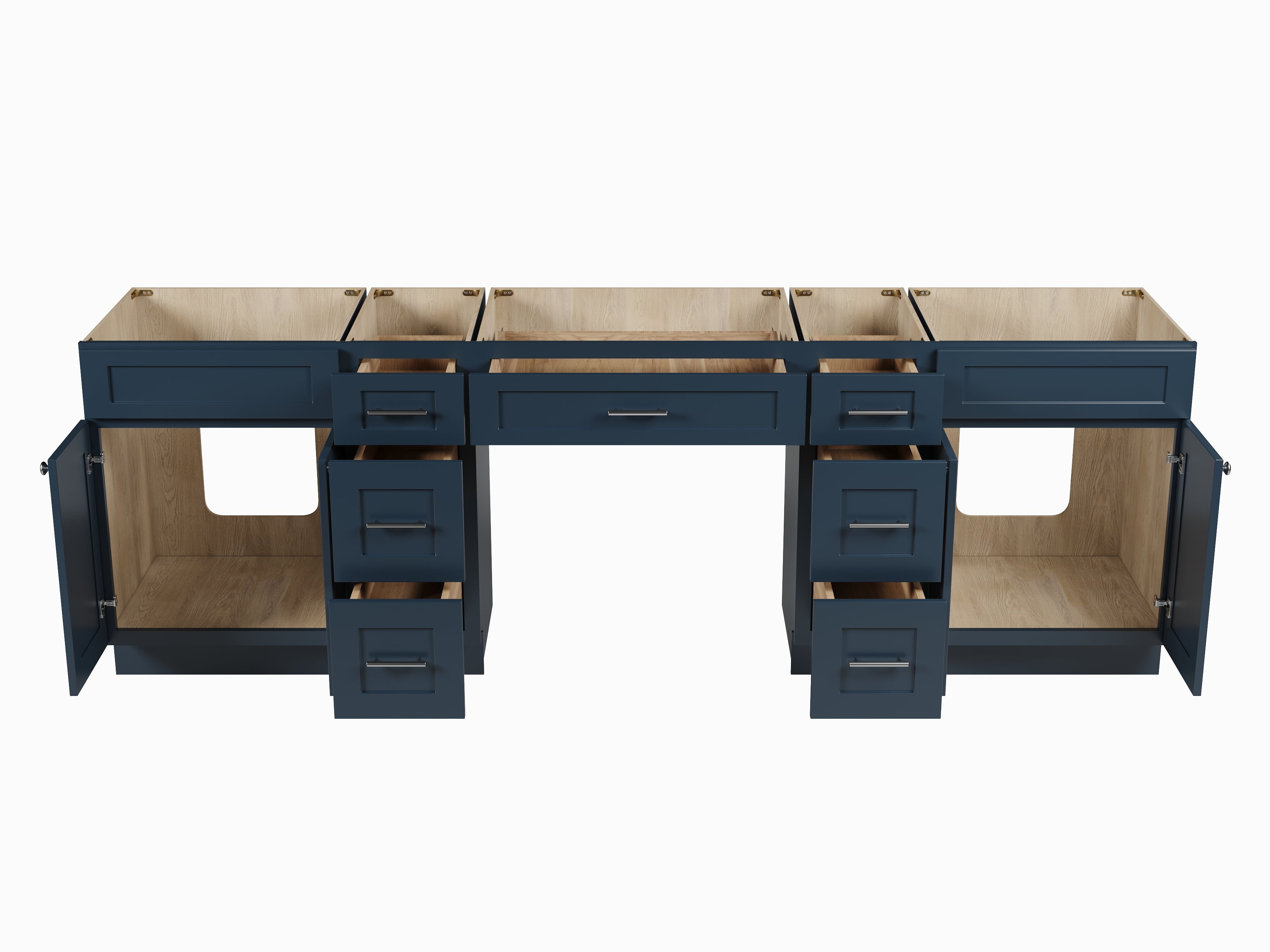 102 Double Bathroom Vanity Base Only With 7 Drawers