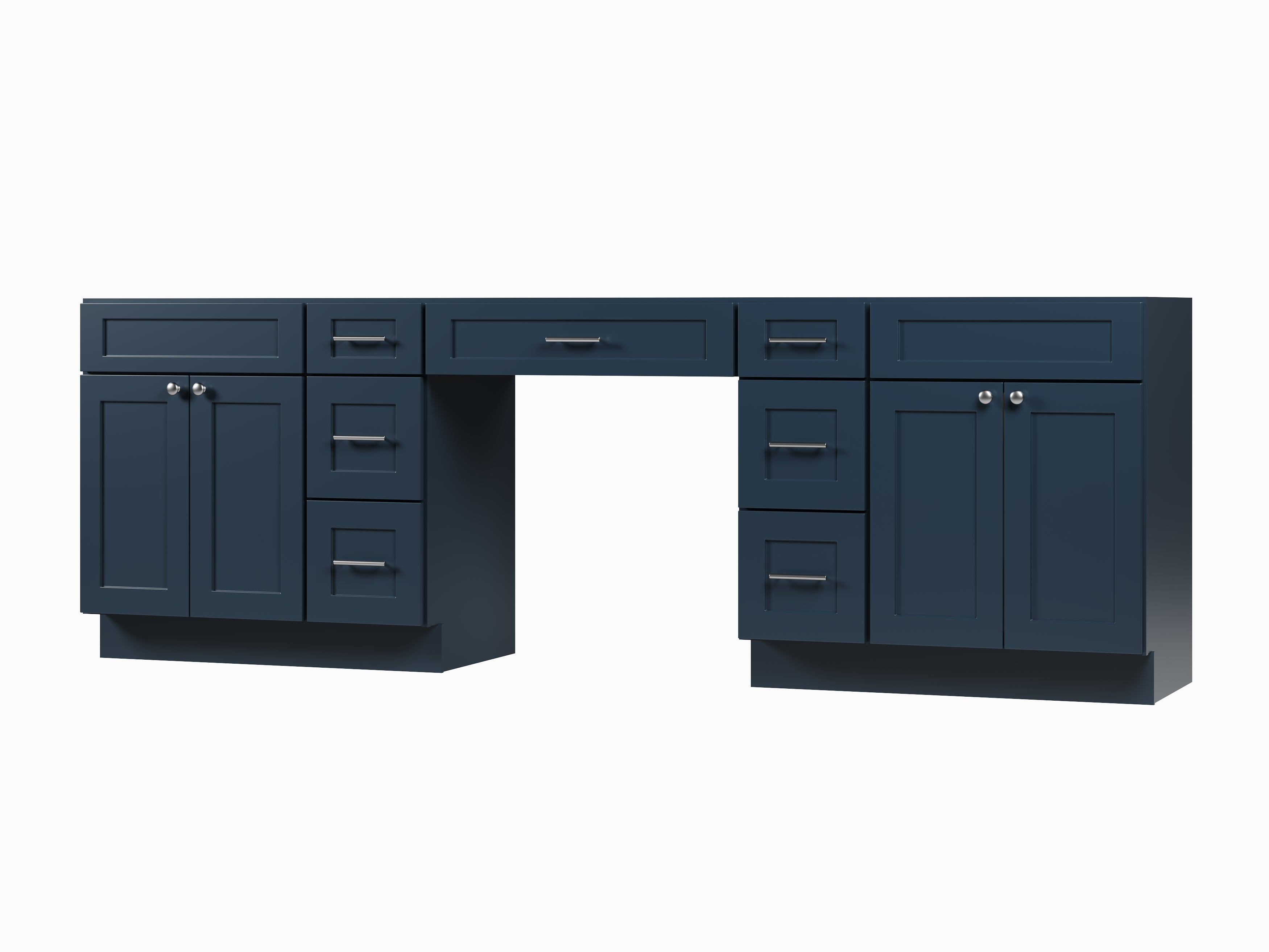 102 Double Bathroom Vanity Base Only With 7 Drawers