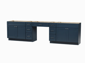126 Double Bathroom Vanity Base Only With 7 Drawers