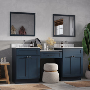 72" Double Bathroom Vanity Desk with Quartz Top