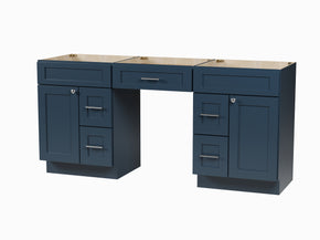 72'' Double Bathroom Vanity Base Only, With 5 Drawers