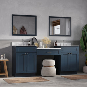 79'' Double Bathroom Vanity Desk with Quartz Top