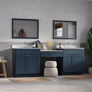 91'' Double Bathroom Vanity Desk  with Quartz Top