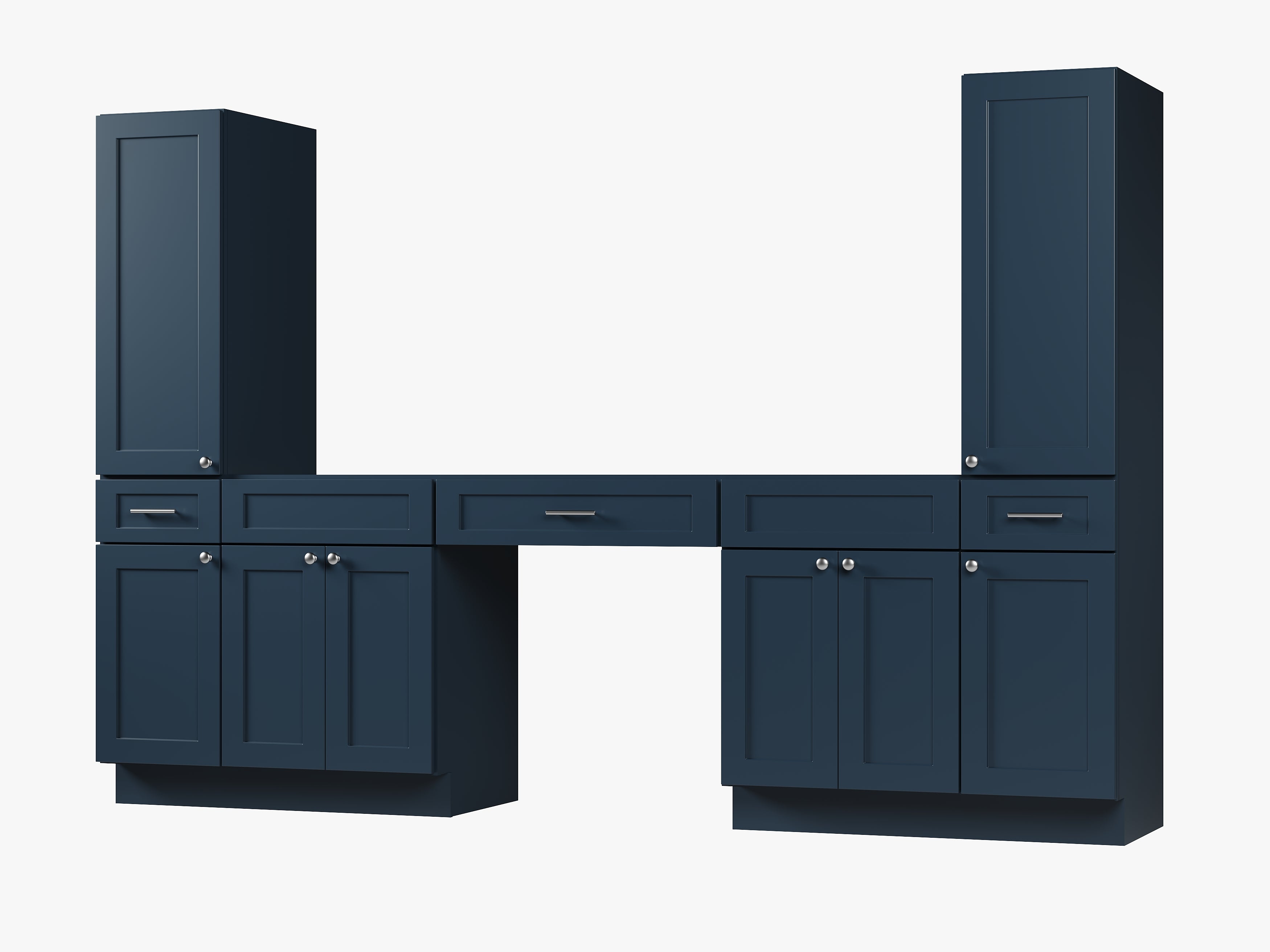 Disar 108'' Double Bathroom Vanity With Tall Linen Cabinet Dovetail Solid Wood Drawer Base Only, Drawer 3