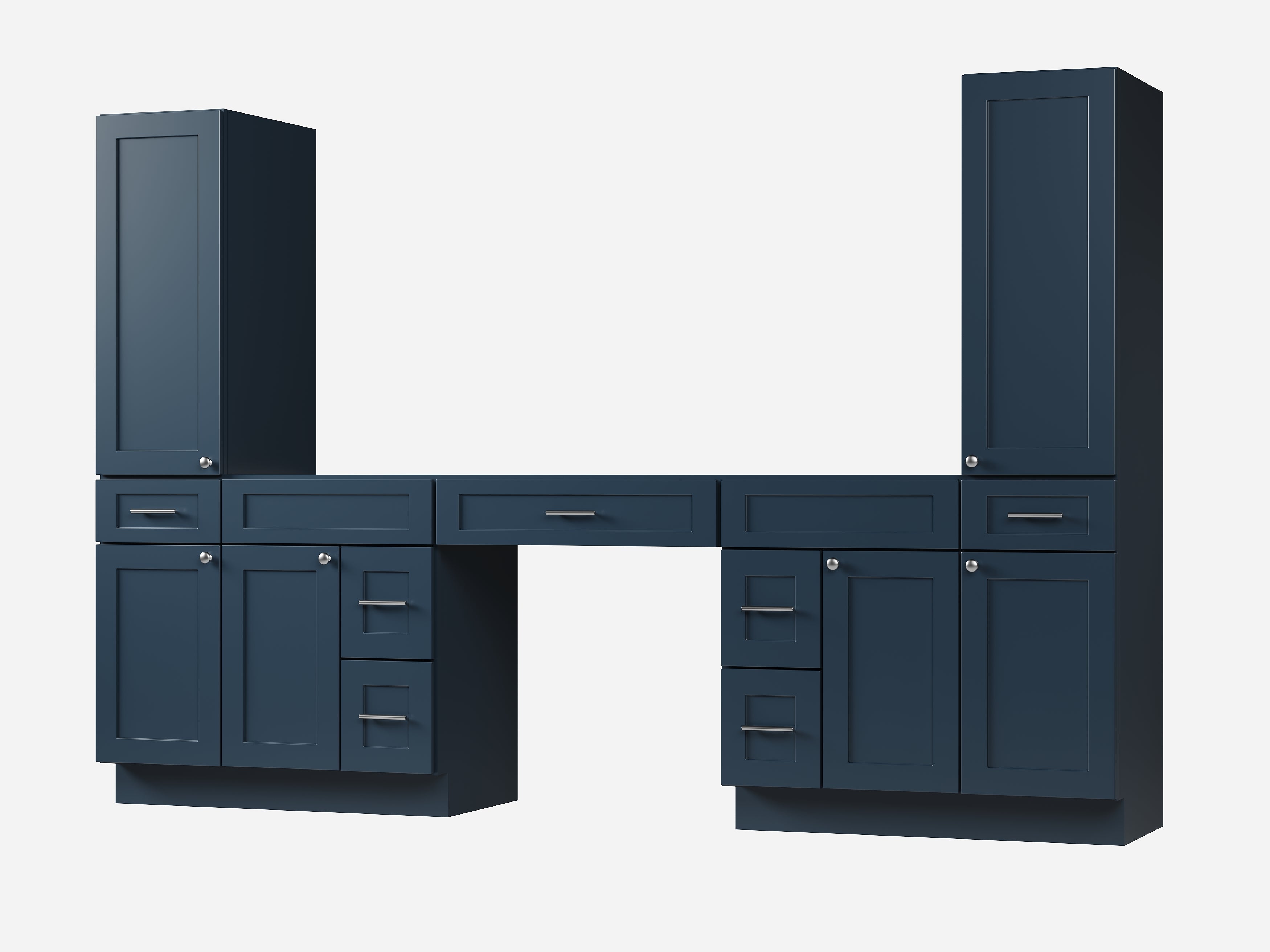 Disar 108'' Double Bathroom Vanity With Tall Linen Cabinet Dovetail Solid Wood Drawer Base Only, Drawer 7