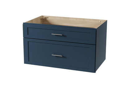 [color:Blue] 36" Floating Wall Mounted Single Bathroom Vanity, Without Top - Blue finish view
