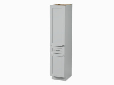 [color:Gray] 72'' Tall Solid Wood & Plywood Bathroom Cabinet, Left Door Opening - Gray finish view