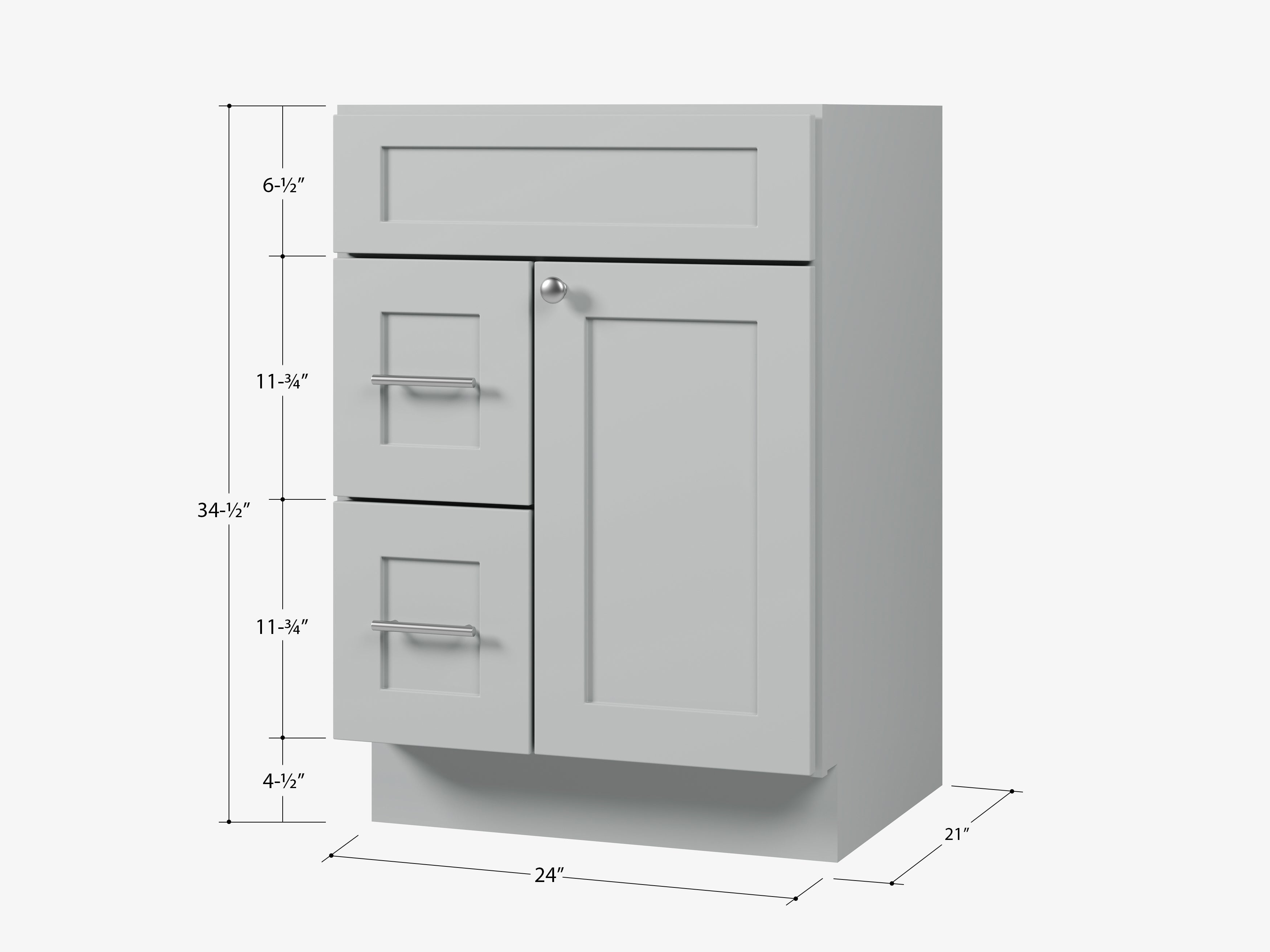 24'' Single Bathroom Vanity Base Only Drawer left
