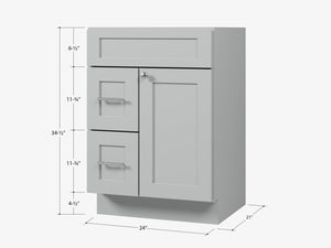 24'' Single Bathroom Vanity Base Only Drawer left