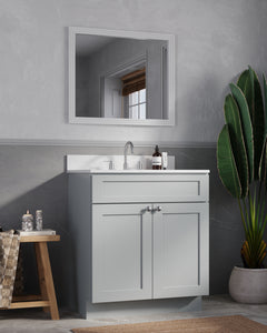 Disar 30 Inch Bathroom Vanity White Single Sink