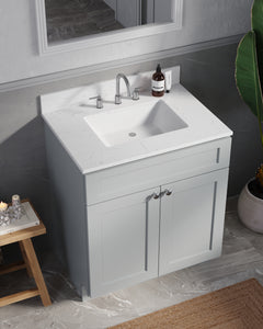 Disar 30 Inch Bathroom Vanity White Single Sink