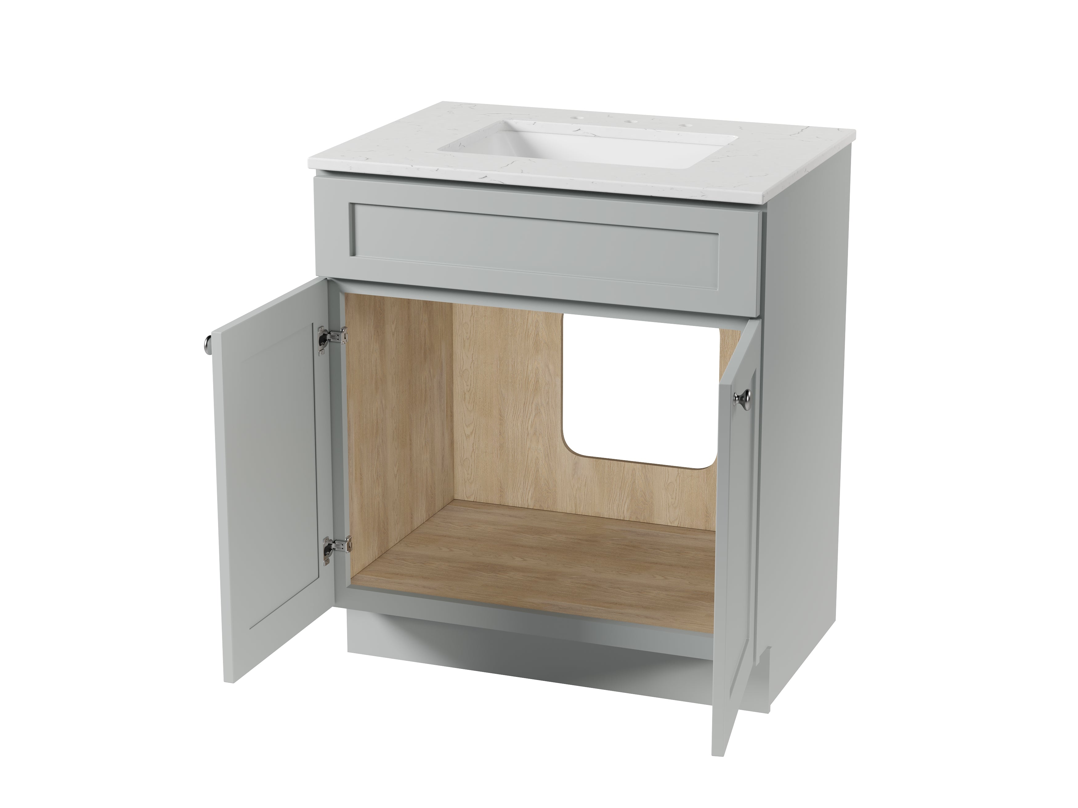 Disar 30 Inch Bathroom Vanity White Single Sink