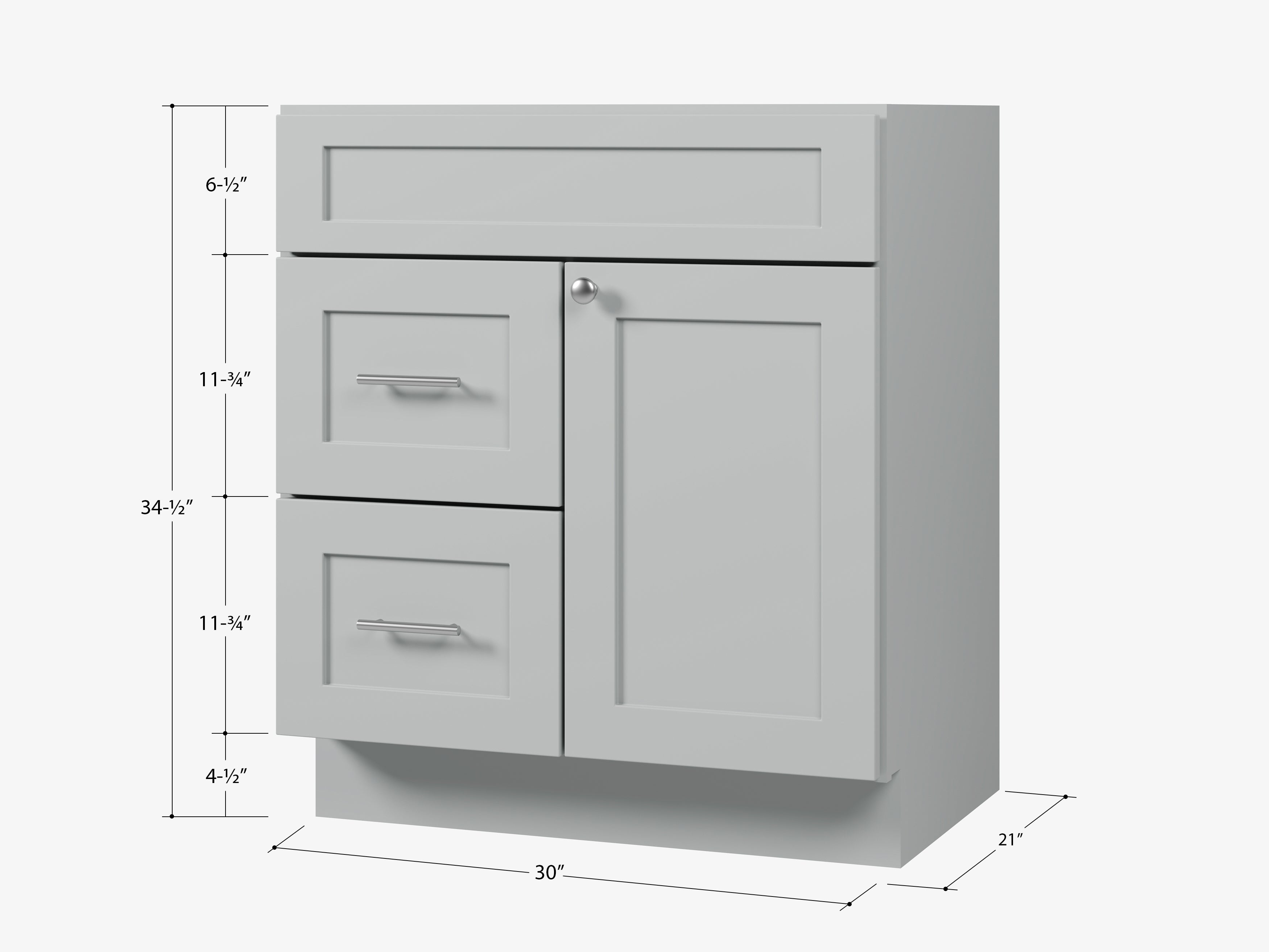 Disar 30'' Bathroom Vanity With Left Drawer Base Only