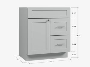 Disar 30'' Bathroom Vanity With Drawer Right Base Only