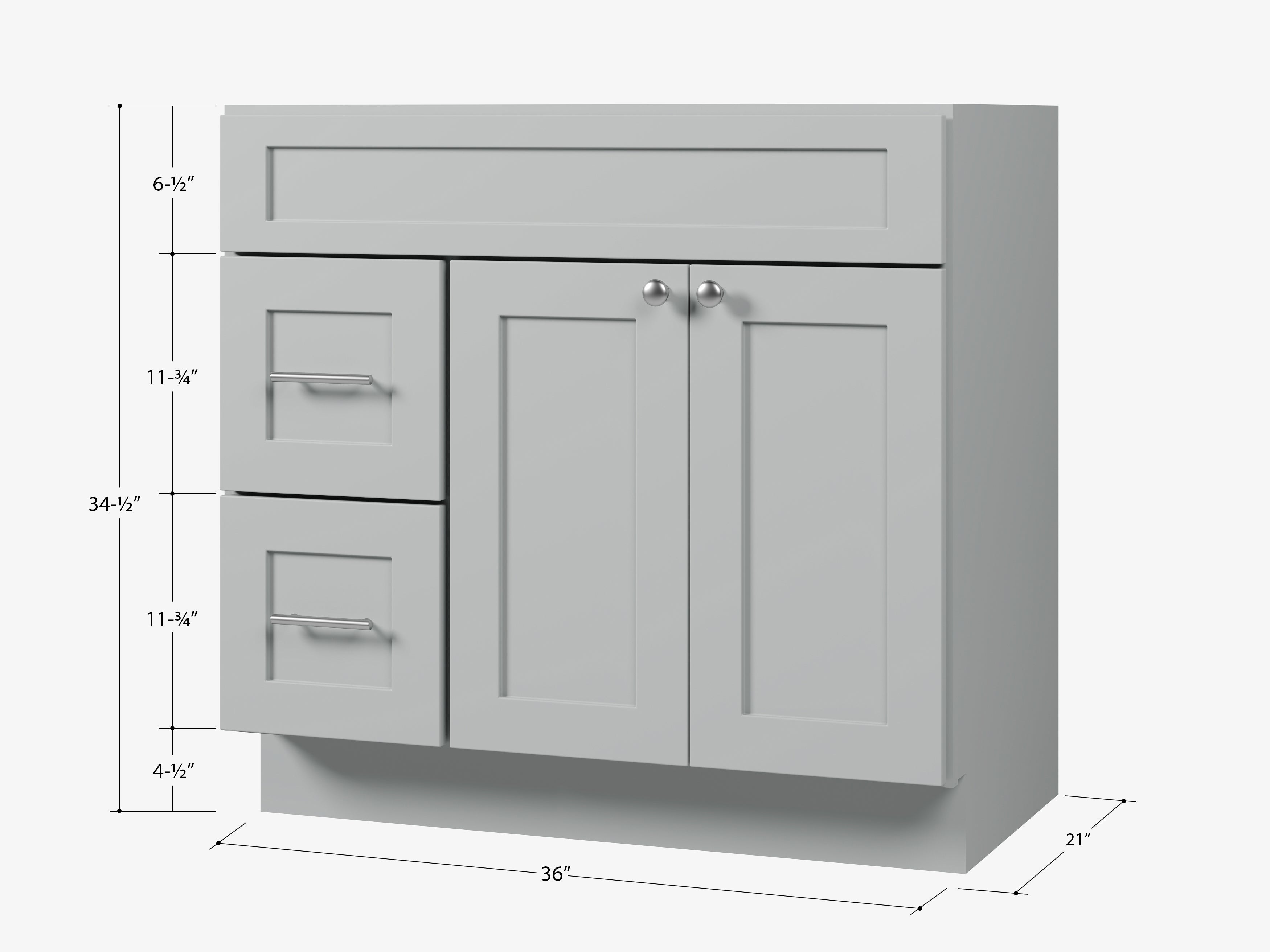 Disar 36'' Bathroom Vanity With Drawer Left Base Only