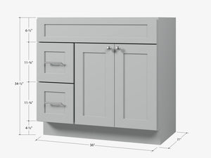 Disar 36'' Bathroom Vanity With Drawer Left Base Only