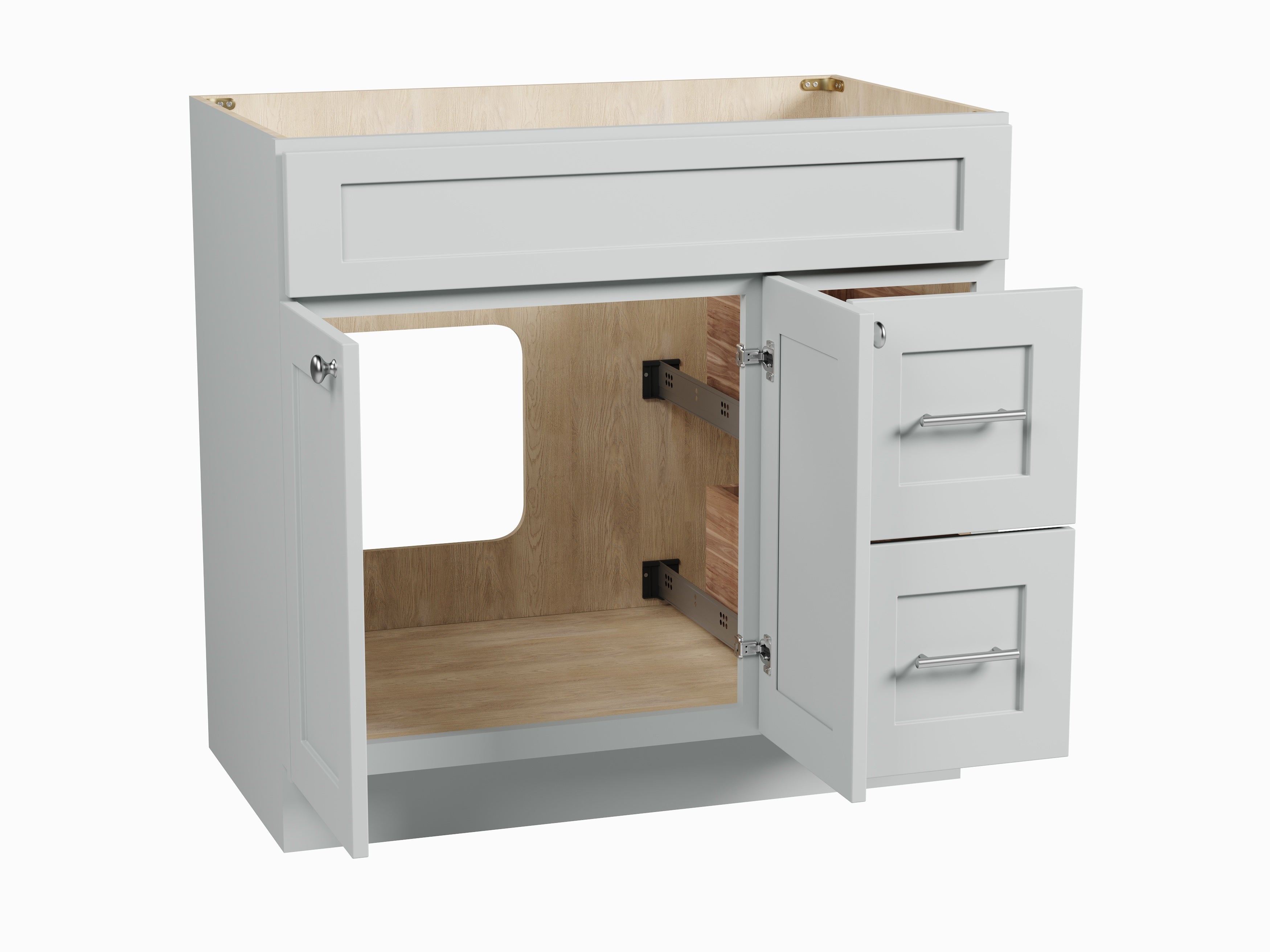 Disar 36'' Bathroom Vanity With Drawer Right Base Only