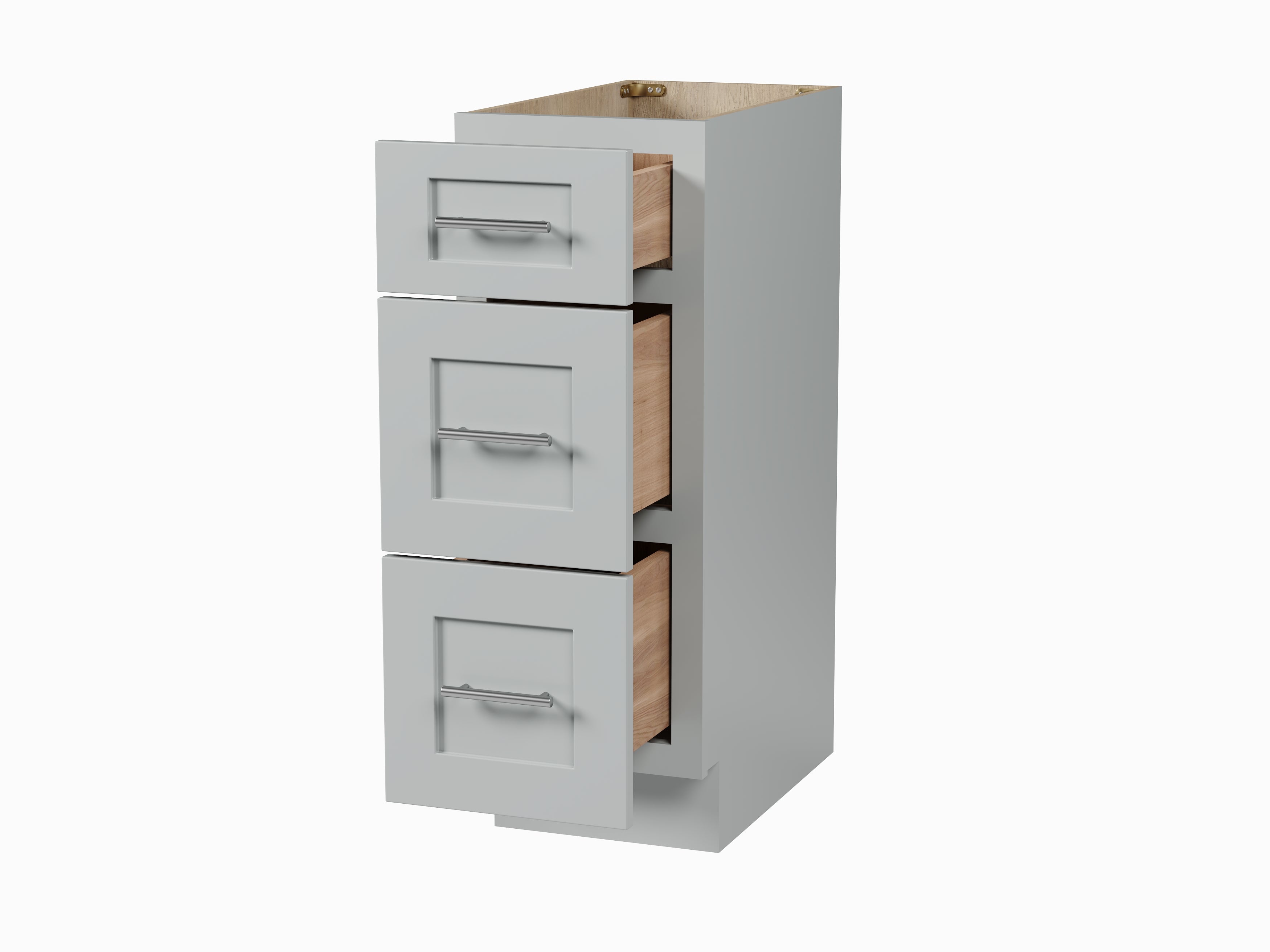 Disar 12'' Vanity 3 Drawer Cabinet Solid Wood Plywood Construction Base Only