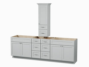 Disar 90' Double Bathroom Vanity With Counter Top Tall Cabinet Base Only