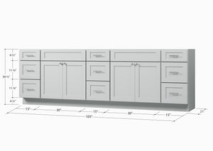 Disar 105'' Double Bathroom Vanity Base only