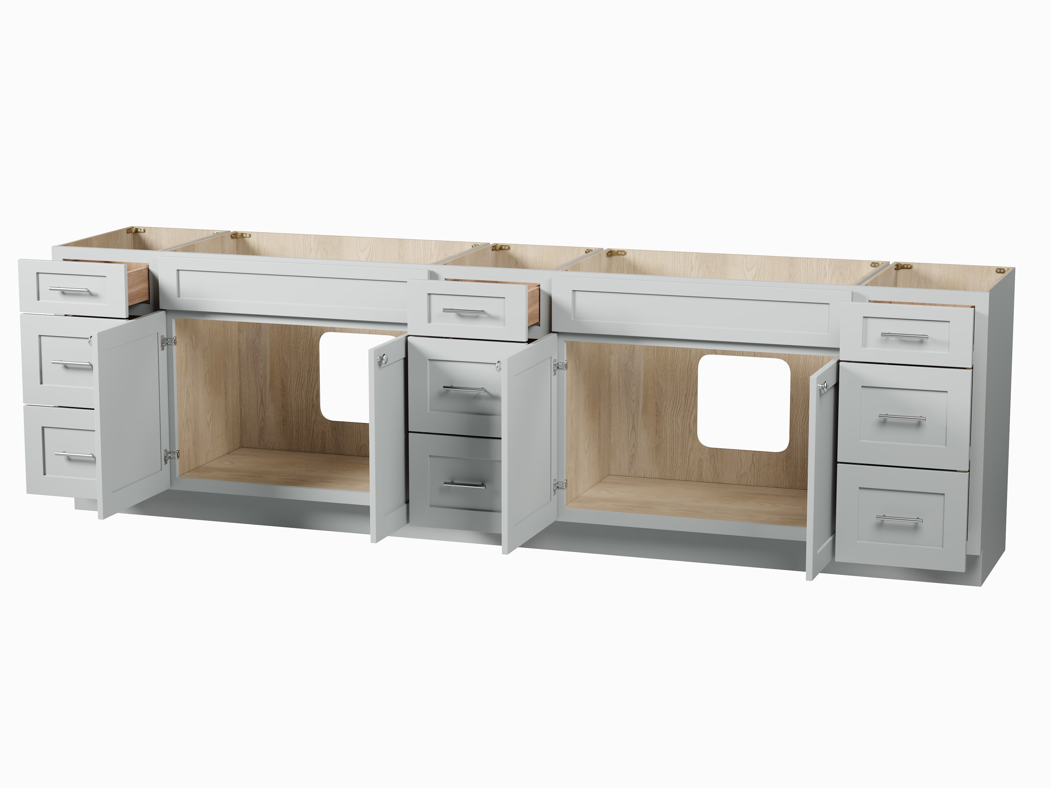 117'' Double Bathroom Vanity Base only