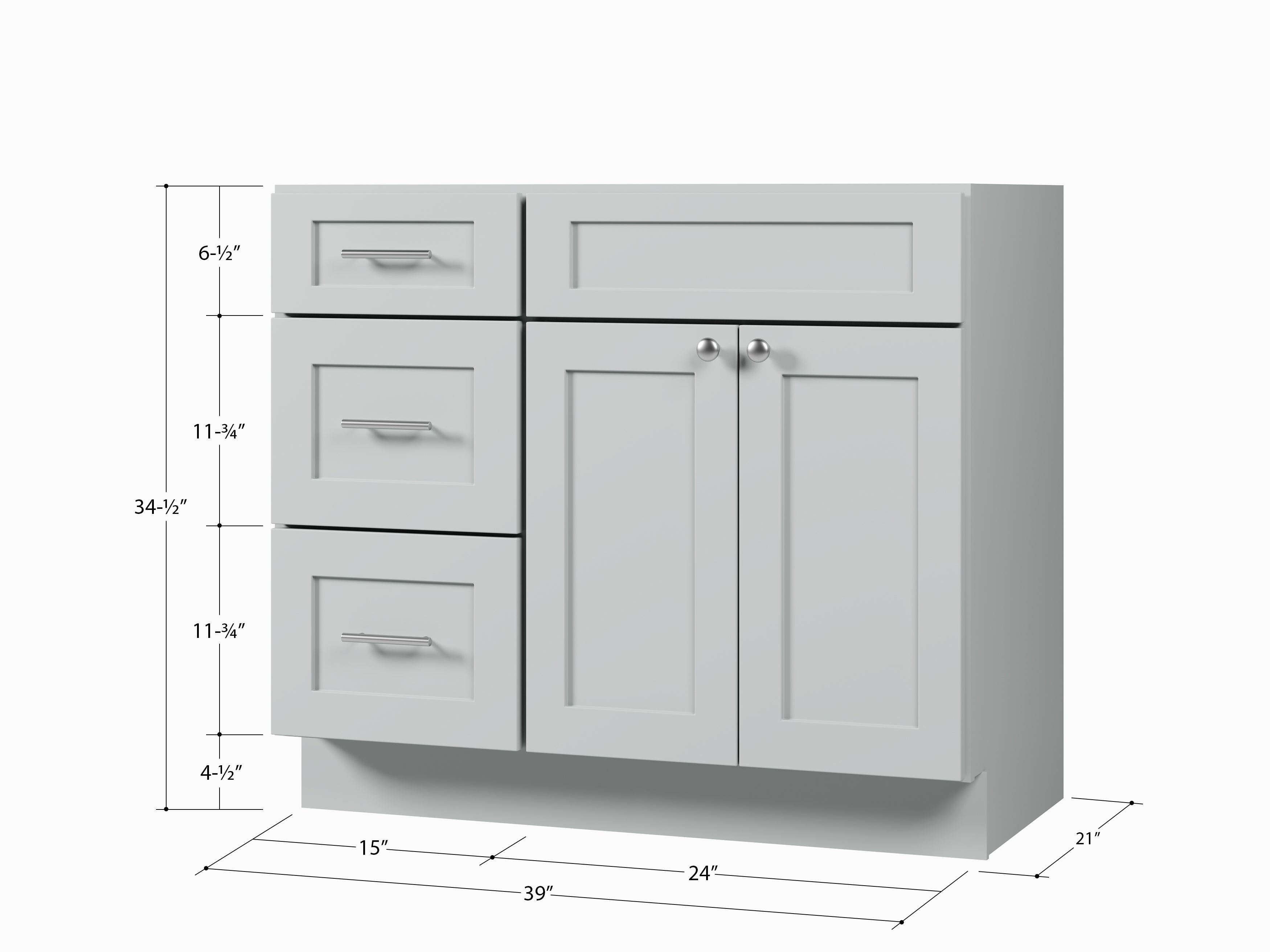 Disar 39'' Single Bathroom Vanity With Drawer Left Base Only