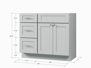 Disar 39'' Single Bathroom Vanity With Drawer Left Base Only
