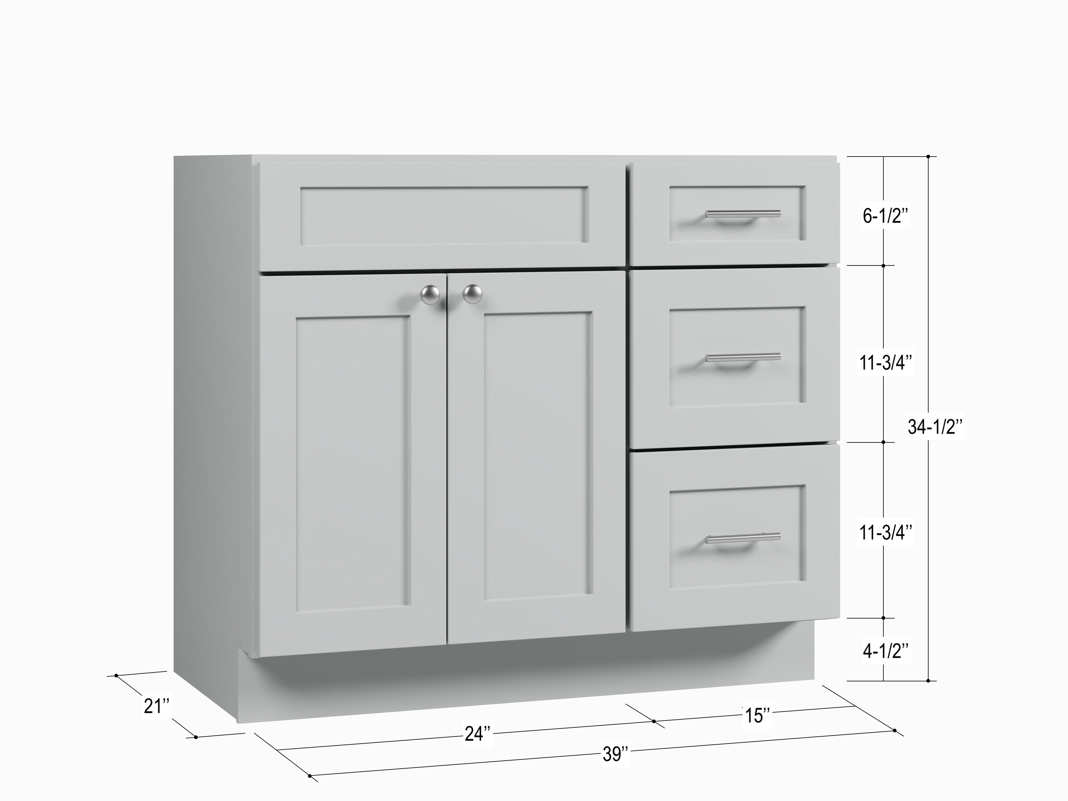 Disar 39'' Single Bathroom Vanity With Drawer (Right Base Only)