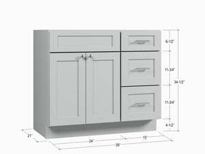 Disar 39'' Single Bathroom Vanity With Drawer (Right Base Only)